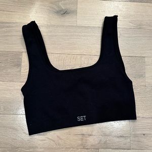 Set Active, Black ribbed sports bra